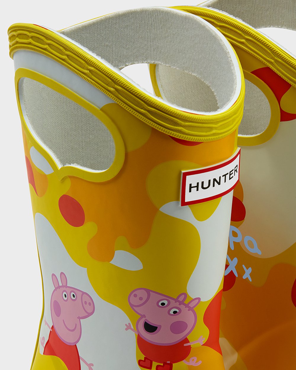 Kids Rain Boots - Hunter Original First Peppa Pig Grab Handle (74TRQXWNG) - Yellow